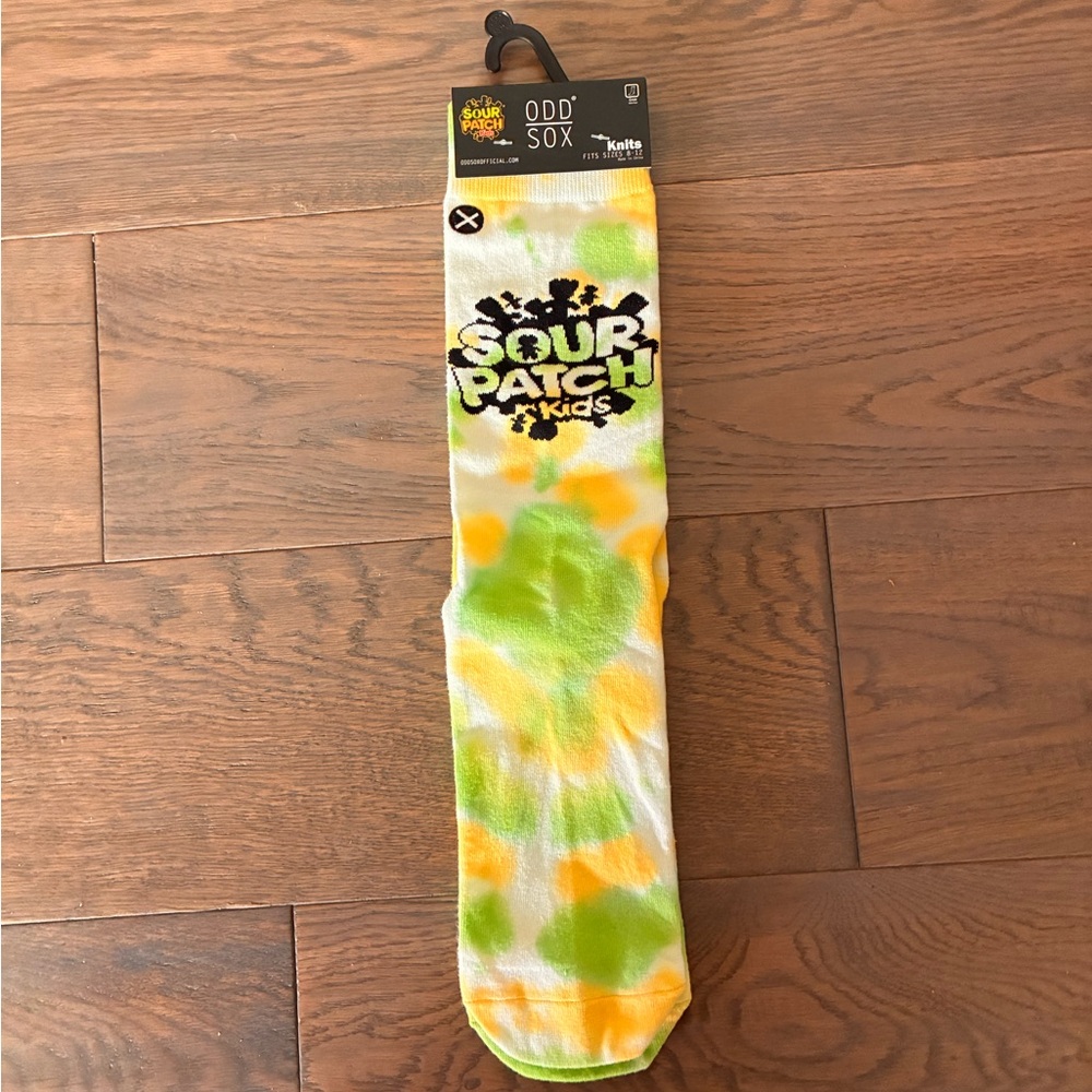 Sour Patch Kids Tie-Dye Crew Socks - Green/Yellow/White